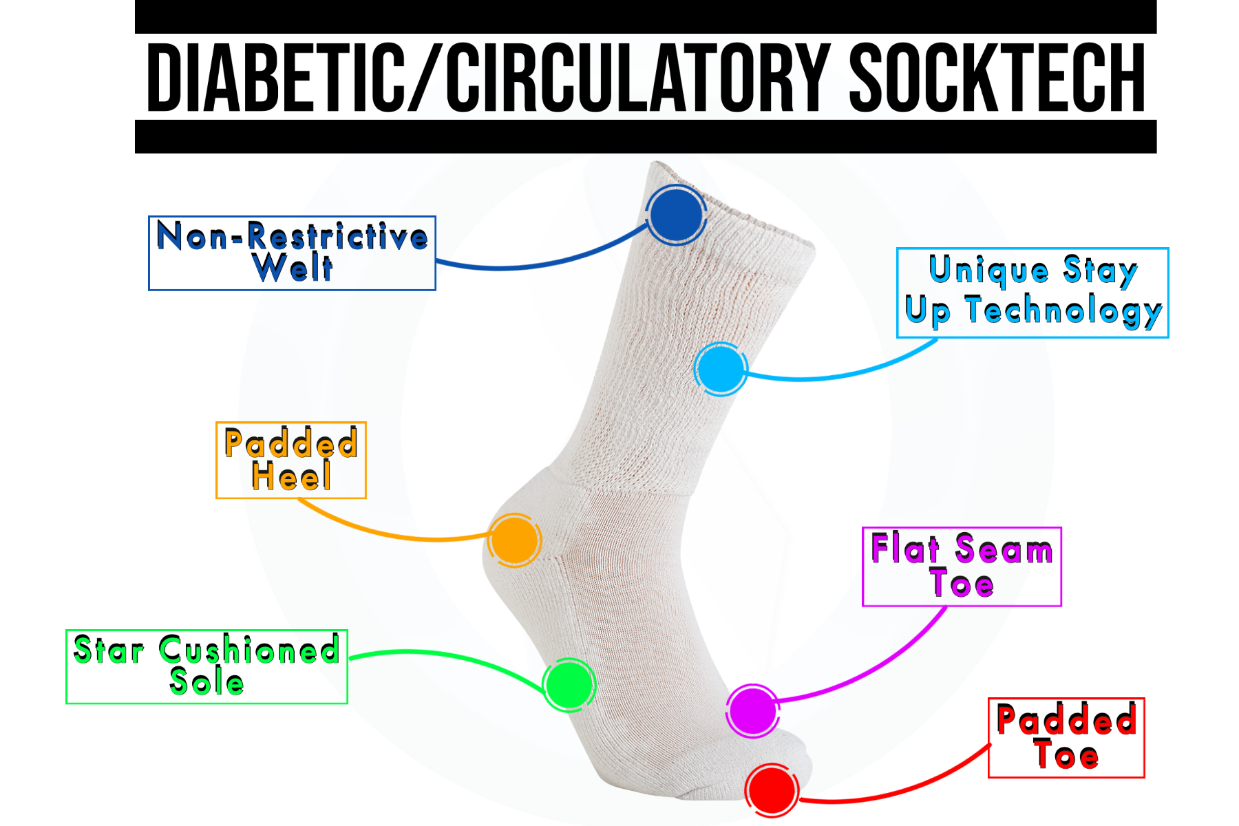 2 Pair Men's Circulatory - Diabetic Crew Socks
