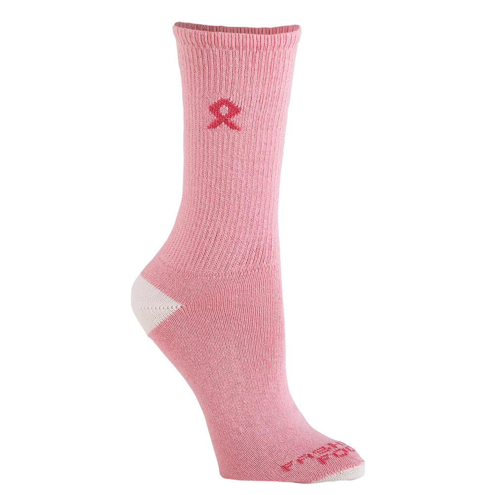 2 Pair Pink Ribbon Breast Cancer Awareness Crew