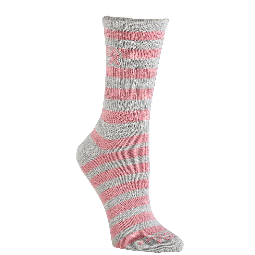 2 Pair Pink Ribbon Breast Cancer Awareness Crew