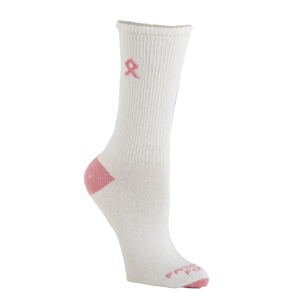 2 Pair Pink Ribbon Breast Cancer Awareness Crew