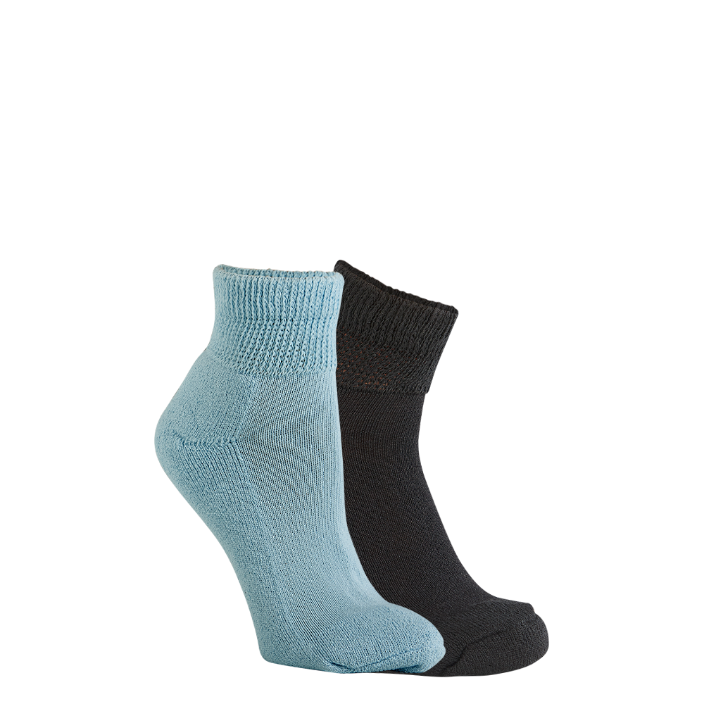 2 Pair Women's Circulatory - Diabetic Quarter Ankle Socks